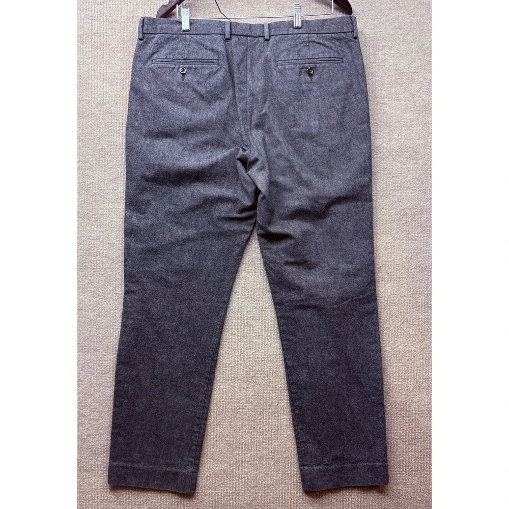 J.Crew Bowery Slim Dress Pants Mens 37x31 Gray Heather Flat Front Trousers